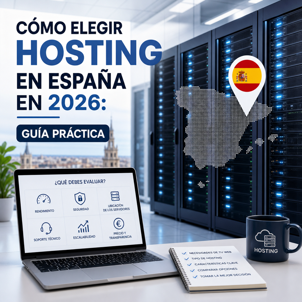 Guía práctica para elegir hosting en España en 2026 con consejos clave y comparación de servicios.