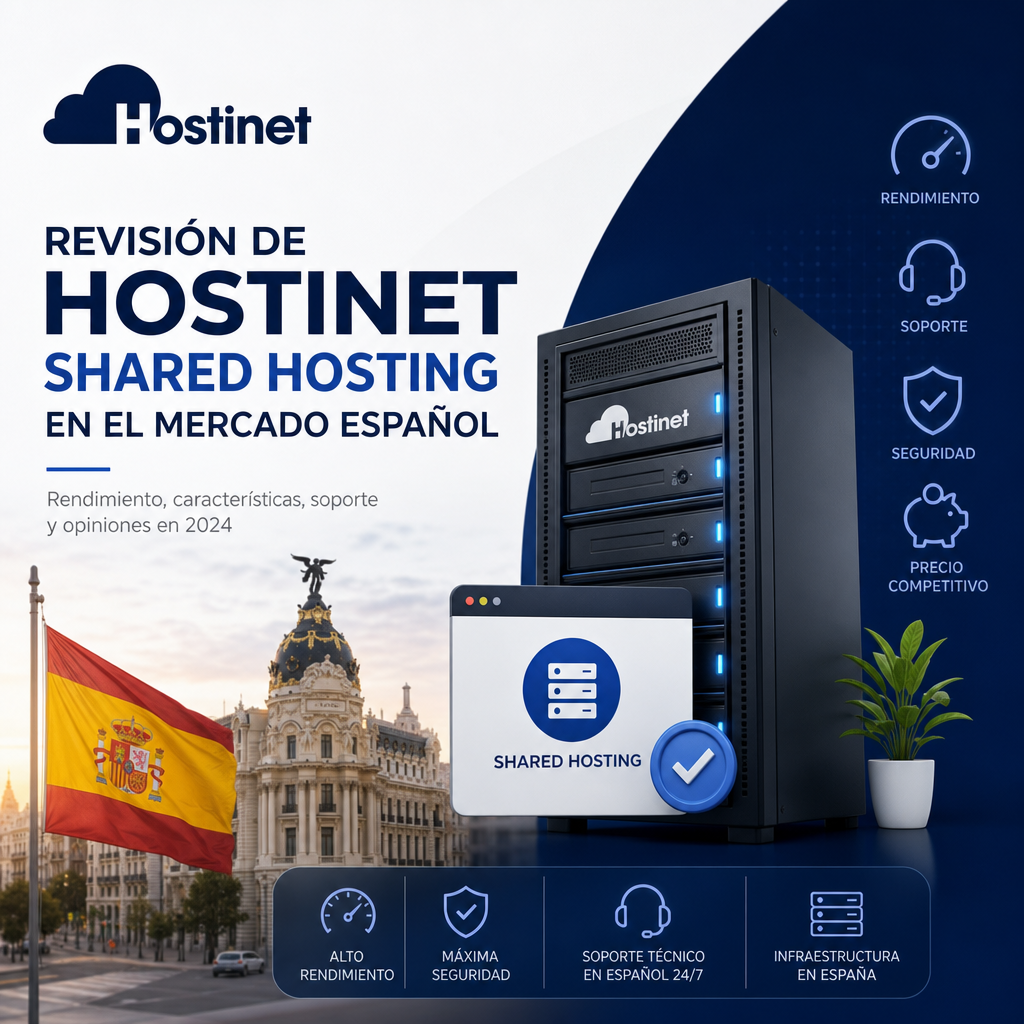 Hostinet shared hosting review in Spain highlighting performance, support, security and competitive pricing.